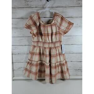 Cat & Jack Girls Plaid Brown Casual Dress Small 6/7 NEW Casual